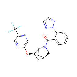 O=C(c1ccccc1-n1nccn1)N1C[C@H]2C[C@@H](Oc3cnc(C(F)(F)F)cn3)[C@H]1C2 ZINC000218511035