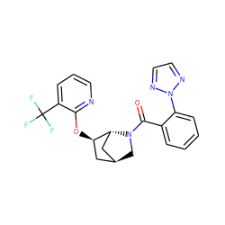 O=C(c1ccccc1-n1nccn1)N1C[C@H]2C[C@@H](Oc3ncccc3C(F)(F)F)[C@H]1C2 ZINC000218387227