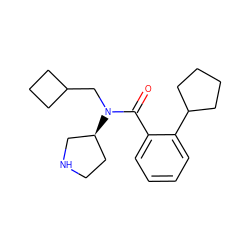 O=C(c1ccccc1C1CCCC1)N(CC1CCC1)[C@H]1CCNC1 ZINC000043065472