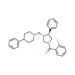 O=C(c1ccccc1Cl)N1C[C@H](CN2CCC(c3ccccc3)CC2)[C@@H](c2ccccc2)C1 ZINC000026664794