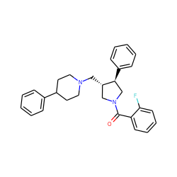 O=C(c1ccccc1F)N1C[C@H](CN2CCC(c3ccccc3)CC2)[C@@H](c2ccccc2)C1 ZINC000026652991