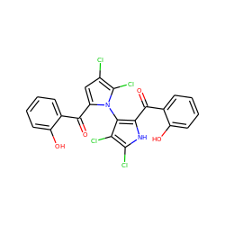 O=C(c1ccccc1O)c1[nH]c(Cl)c(Cl)c1-n1c(C(=O)c2ccccc2O)cc(Cl)c1Cl ZINC000043207346