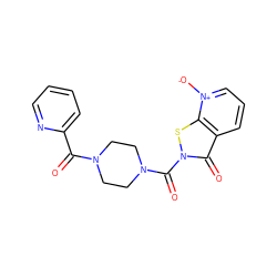 O=C(c1ccccn1)N1CCN(C(=O)n2sc3c(ccc[n+]3[O-])c2=O)CC1 ZINC001772575956