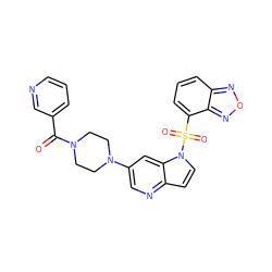 O=C(c1cccnc1)N1CCN(c2cnc3ccn(S(=O)(=O)c4cccc5nonc45)c3c2)CC1 ZINC000043062966