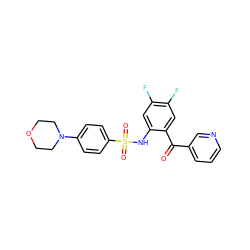 O=C(c1cccnc1)c1cc(F)c(F)cc1NS(=O)(=O)c1ccc(N2CCOCC2)cc1 ZINC000113624325