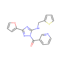 O=C(c1cccnc1)n1nc(-c2ccco2)nc1NCc1cccs1 ZINC000004811098