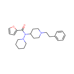 O=C(c1ccco1)N(C1CCN(CCc2ccccc2)CC1)N1CCCCC1 ZINC000000837990