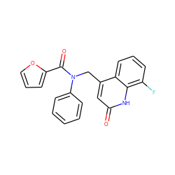 O=C(c1ccco1)N(Cc1cc(=O)[nH]c2c(F)cccc12)c1ccccc1 ZINC000040896741