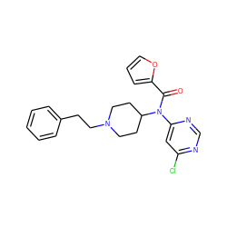 O=C(c1ccco1)N(c1cc(Cl)ncn1)C1CCN(CCc2ccccc2)CC1 ZINC000027740624