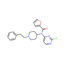 O=C(c1ccco1)N(c1ccnc(Cl)n1)C1CCN(CCc2ccccc2)CC1 ZINC000027740630