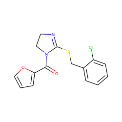 O=C(c1ccco1)N1CCN=C1SCc1ccccc1Cl ZINC000004120287