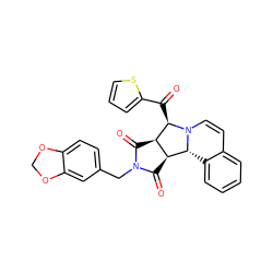 O=C(c1cccs1)[C@@H]1[C@@H]2C(=O)N(Cc3ccc4c(c3)OCO4)C(=O)[C@@H]2[C@H]2c3ccccc3C=CN21 ZINC000008666578