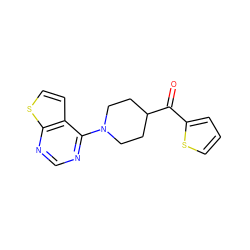 O=C(c1cccs1)C1CCN(c2ncnc3sccc23)CC1 ZINC000096170009