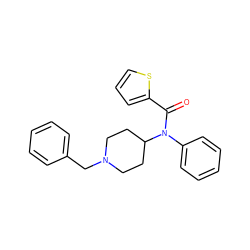 O=C(c1cccs1)N(c1ccccc1)C1CCN(Cc2ccccc2)CC1 ZINC000013817814