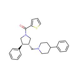 O=C(c1cccs1)N1C[C@H](CN2CCC(c3ccccc3)CC2)[C@@H](c2ccccc2)C1 ZINC000026655755