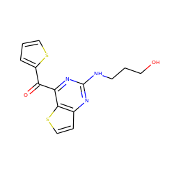 O=C(c1cccs1)c1nc(NCCCO)nc2ccsc12 ZINC000001550056