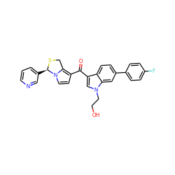 O=C(c1ccn2c1CS[C@@H]2c1cccnc1)c1cn(CCO)c2cc(-c3ccc(F)cc3)ccc12 ZINC000026739585