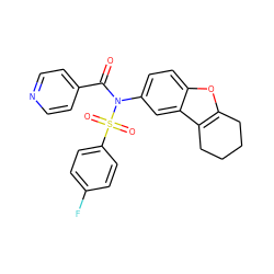 O=C(c1ccncc1)N(c1ccc2oc3c(c2c1)CCCC3)S(=O)(=O)c1ccc(F)cc1 ZINC000000645621