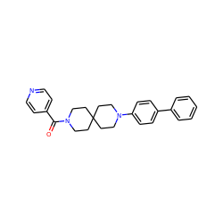 O=C(c1ccncc1)N1CCC2(CC1)CCN(c1ccc(-c3ccccc3)cc1)CC2 ZINC000003955896