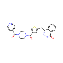 O=C(c1ccncc1)N1CCN(C(=O)c2csc(Cc3n[nH]c(=O)c4ccccc34)c2)CC1 ZINC000299832395