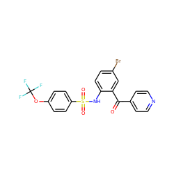 O=C(c1ccncc1)c1cc(Br)ccc1NS(=O)(=O)c1ccc(OC(F)(F)F)cc1 ZINC000038804393