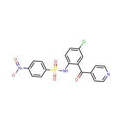 O=C(c1ccncc1)c1cc(Cl)ccc1NS(=O)(=O)c1ccc([N+](=O)[O-])cc1 ZINC000118214986