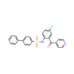 O=C(c1ccncc1)c1cc(Cl)ccc1NS(=O)(=O)c1ccc(-c2ccccc2)cc1 ZINC000113623602