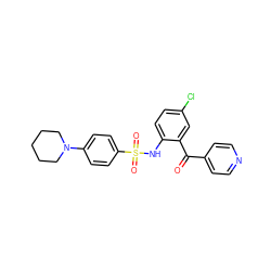 O=C(c1ccncc1)c1cc(Cl)ccc1NS(=O)(=O)c1ccc(N2CCCCC2)cc1 ZINC000113626314