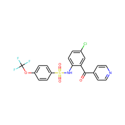 O=C(c1ccncc1)c1cc(Cl)ccc1NS(=O)(=O)c1ccc(OC(F)(F)F)cc1 ZINC000034208825