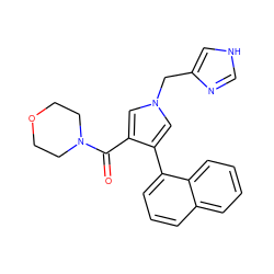 O=C(c1cn(Cc2c[nH]cn2)cc1-c1cccc2ccccc12)N1CCOCC1 ZINC000026827632