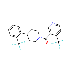 O=C(c1cnccc1C(F)(F)F)N1CCC(c2ccccc2C(F)(F)F)CC1 ZINC000169349280