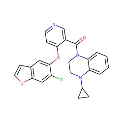 O=C(c1cnccc1Oc1cc2ccoc2cc1Cl)N1CCN(C2CC2)c2ccccc21 ZINC000169349706