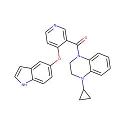 O=C(c1cnccc1Oc1ccc2[nH]ccc2c1)N1CCN(C2CC2)c2ccccc21 ZINC000169349698