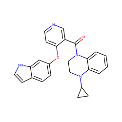 O=C(c1cnccc1Oc1ccc2cc[nH]c2c1)N1CCN(C2CC2)c2ccccc21 ZINC000169349700