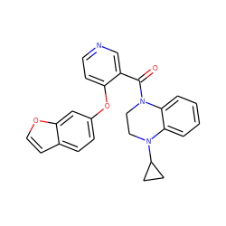 O=C(c1cnccc1Oc1ccc2ccoc2c1)N1CCN(C2CC2)c2ccccc21 ZINC000169349696