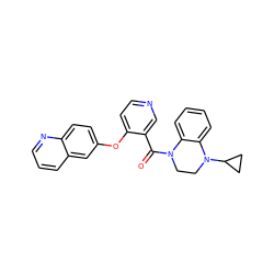 O=C(c1cnccc1Oc1ccc2ncccc2c1)N1CCN(C2CC2)c2ccccc21 ZINC000169349689