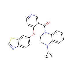 O=C(c1cnccc1Oc1ccc2ncsc2c1)N1CCN(C2CC2)c2ccccc21 ZINC000169349702