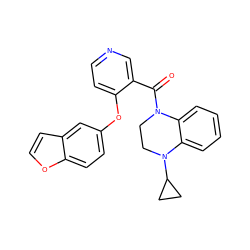 O=C(c1cnccc1Oc1ccc2occc2c1)N1CCN(C2CC2)c2ccccc21 ZINC000169349694