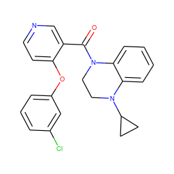 O=C(c1cnccc1Oc1cccc(Cl)c1)N1CCN(C2CC2)c2ccccc21 ZINC000095577603