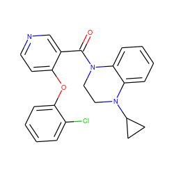 O=C(c1cnccc1Oc1ccccc1Cl)N1CCN(C2CC2)c2ccccc21 ZINC000095574508