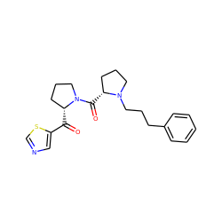 O=C(c1cncs1)[C@@H]1CCCN1C(=O)[C@@H]1CCCN1CCCc1ccccc1 ZINC000029125457