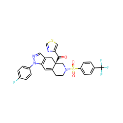 O=C(c1cscn1)[C@]12Cc3cnn(-c4ccc(F)cc4)c3C=C1CCN(S(=O)(=O)c1ccc(C(F)(F)F)cc1)C2 ZINC000141965418