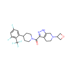 O=C(c1n[nH]c2c1CCN(C1COC1)C2)N1CCC(c2cc(F)cc(F)c2C(F)(F)F)CC1 ZINC001772587024