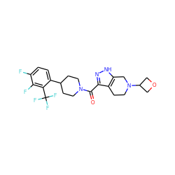 O=C(c1n[nH]c2c1CCN(C1COC1)C2)N1CCC(c2ccc(F)c(F)c2C(F)(F)F)CC1 ZINC001772624756