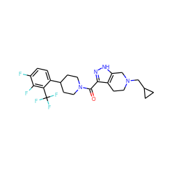 O=C(c1n[nH]c2c1CCN(CC1CC1)C2)N1CCC(c2ccc(F)c(F)c2C(F)(F)F)CC1 ZINC001772587051