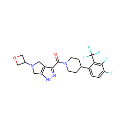 O=C(c1n[nH]c2c1CN(C1COC1)C2)N1CCC(c2ccc(F)c(F)c2C(F)(F)F)CC1 ZINC001772624279