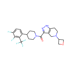 O=C(c1n[nH]c2c1CN(C1COC1)CC2)N1CCC(c2ccc(F)c(F)c2C(F)(F)F)CC1 ZINC001772577337