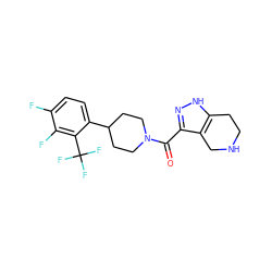 O=C(c1n[nH]c2c1CNCC2)N1CCC(c2ccc(F)c(F)c2C(F)(F)F)CC1 ZINC001772631571