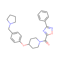 O=C(c1nc(-c2ccccc2)no1)N1CCC(Oc2ccc(CN3CCCC3)cc2)CC1 ZINC000653736187