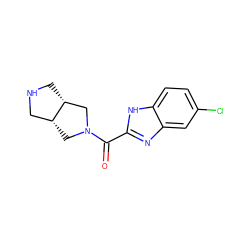 O=C(c1nc2cc(Cl)ccc2[nH]1)N1C[C@@H]2CNC[C@@H]2C1 ZINC000073240219